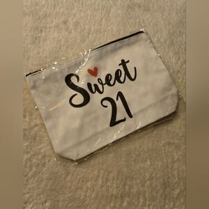 Sweet 21 Birthday Cosmetic Zipper Pouch NIP